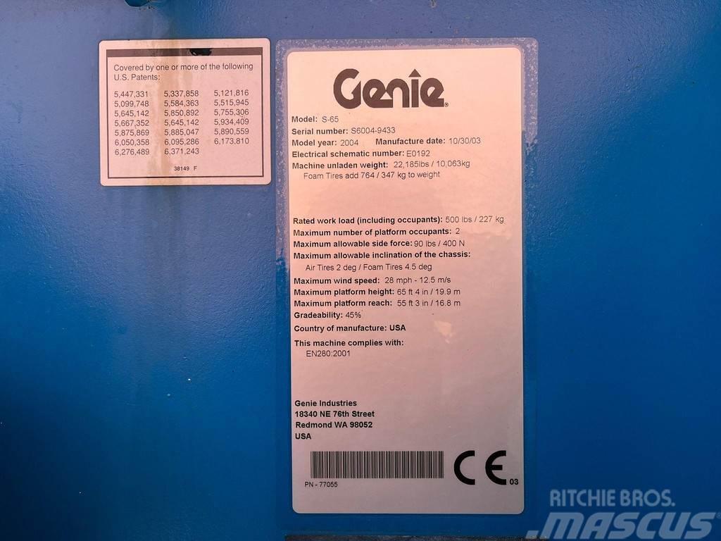 Genie S-65 LIFTING HEIGHT 19,9 m / RATED LOAD 227 kg Other lifts and platforms