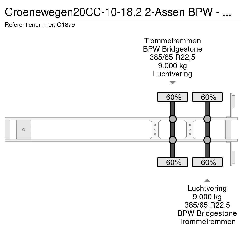 Groenewegen 20CC-10-18.2 2-Assen BPW - DrumBrakes - Air Suspen Containerframe semi-trailers