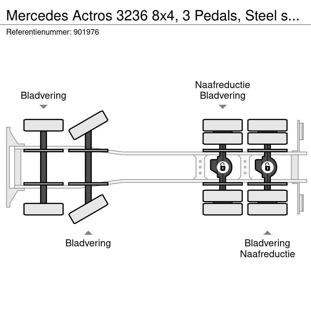 Mercedes-Benz Actros 3236 8x4, 3 Pedals, Steel suspension, Telli Kipper