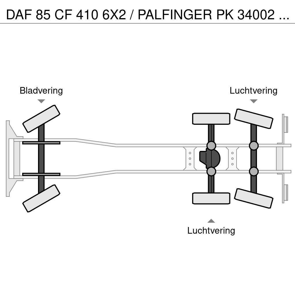 DAF 85 CF 410 6X2 / PALFINGER PK 34002 / REMOTE CONTRO Flatbed / Dropside trucks