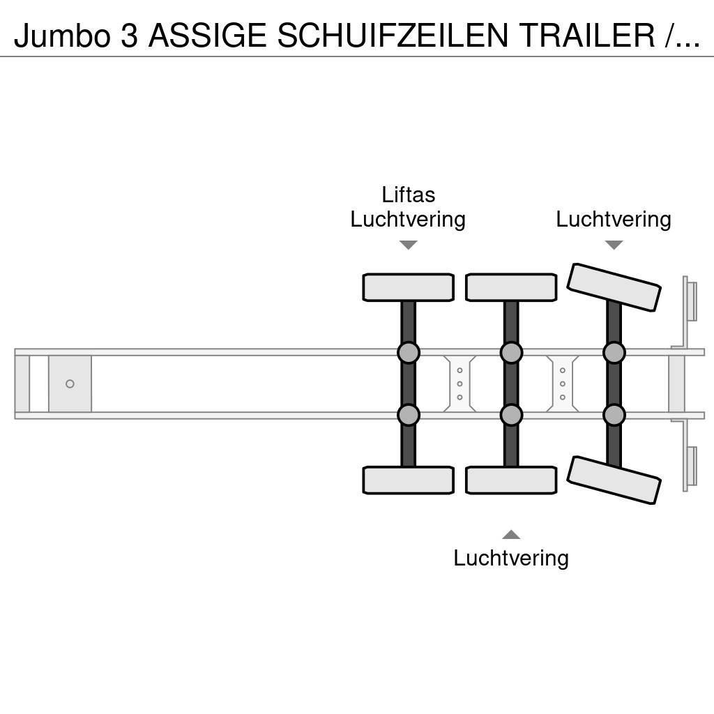 Jumbo 3 ASSIGE SCHUIFZEILEN TRAILER / STUURAS / KOOIAAP Curtainsider semi-trailers