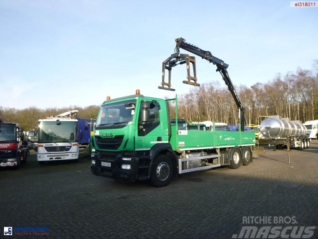 Iveco Stralis 310 6x2 Euro 6 RHD + Atlas 129.3 crane Flatbed / Dropside trucks