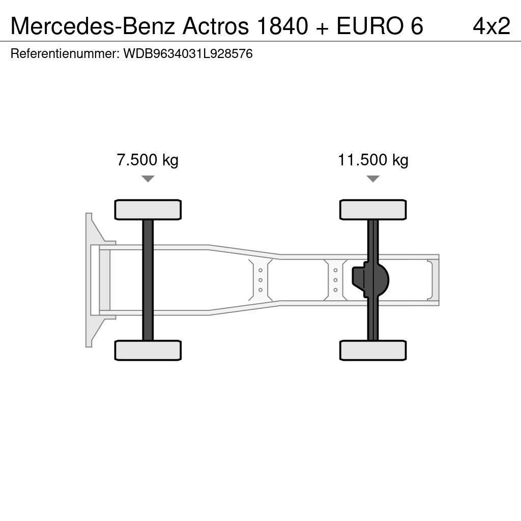 Mercedes-Benz Actros 1840 + EURO 6 Tractor Units
