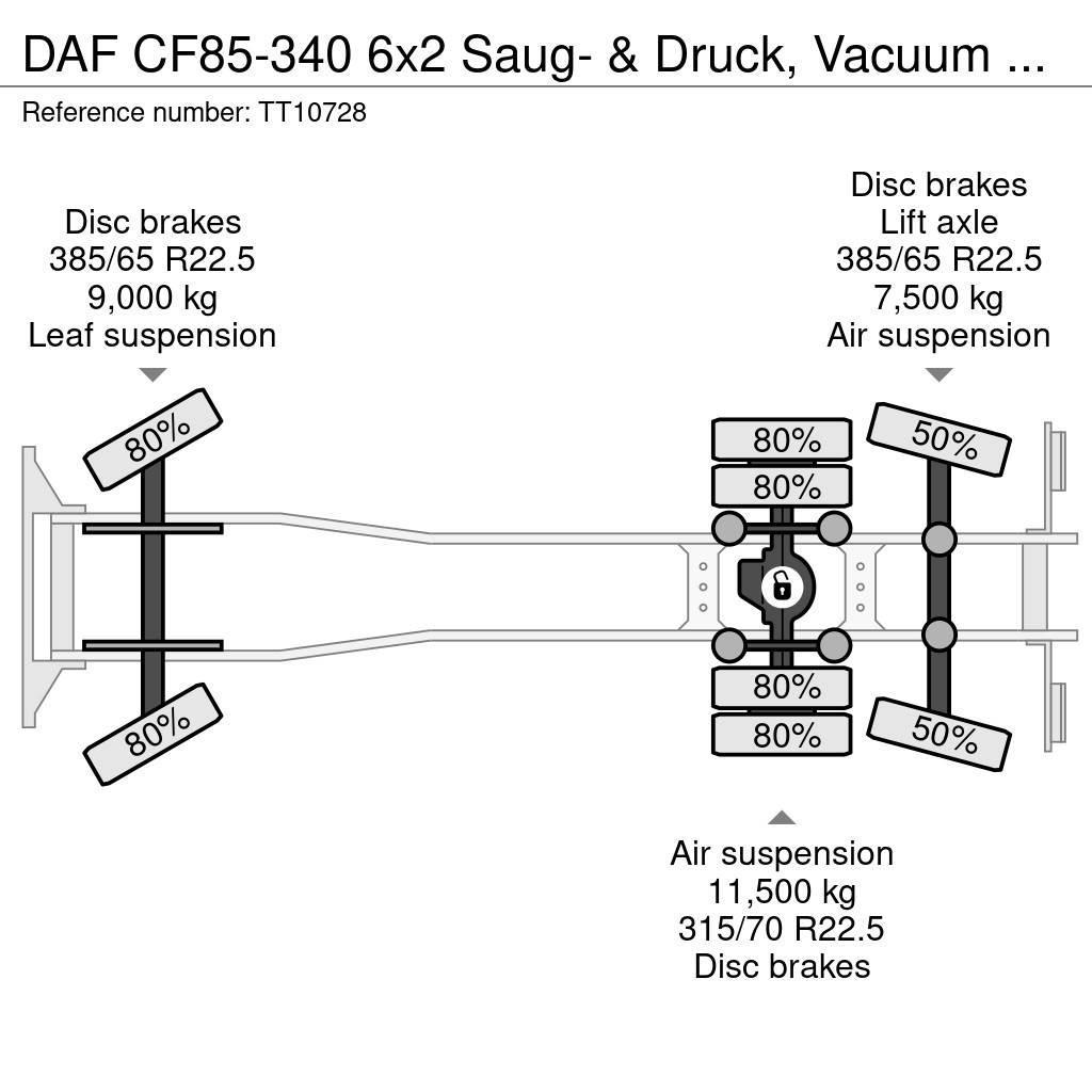 DAF CF85-340 6x2 Saug- & Druck, Vacuum 15.5 M3 NO Pump Tanker trucks
