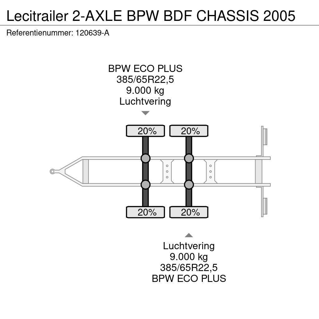 Lecitrailer 2-AXLE BPW BDF CHASSIS 2005 Skeletal trailers