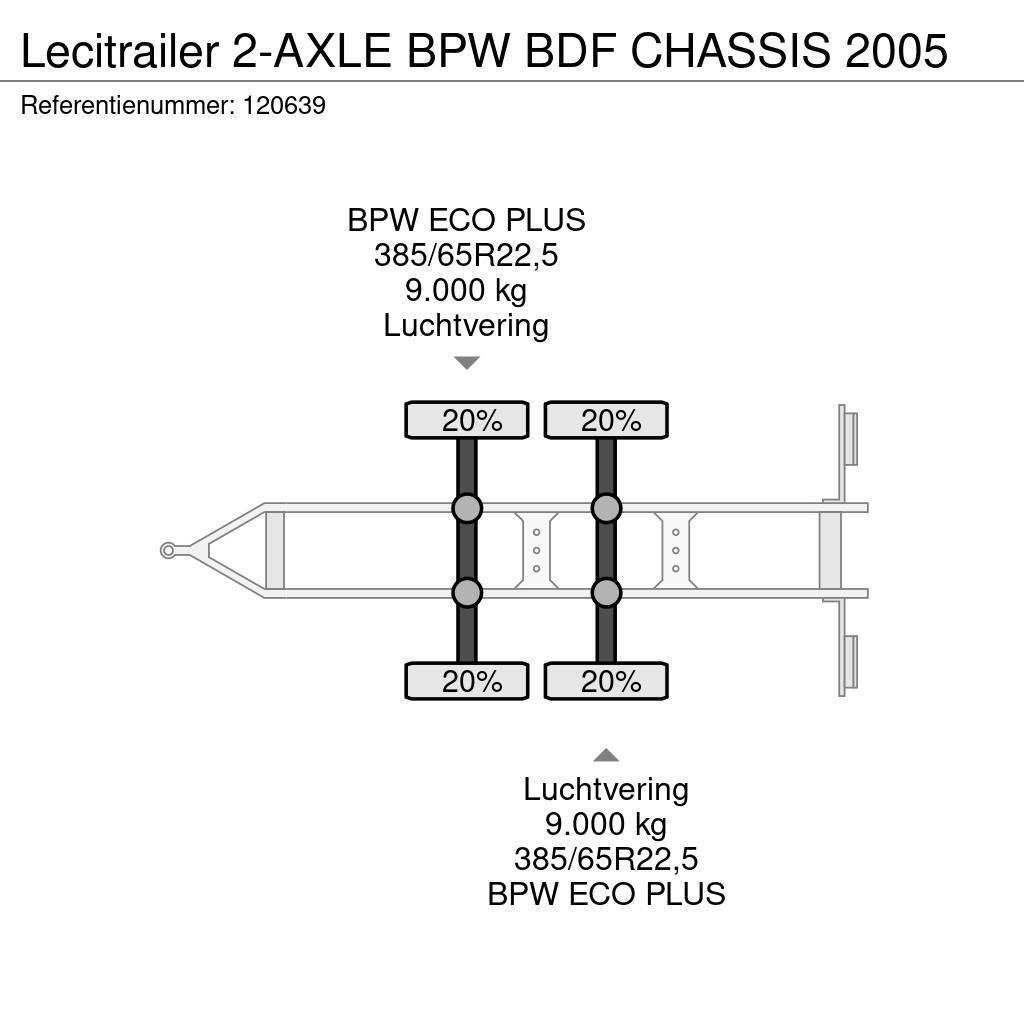Lecitrailer 2-AXLE BPW BDF CHASSIS 2005 Demountable trailers