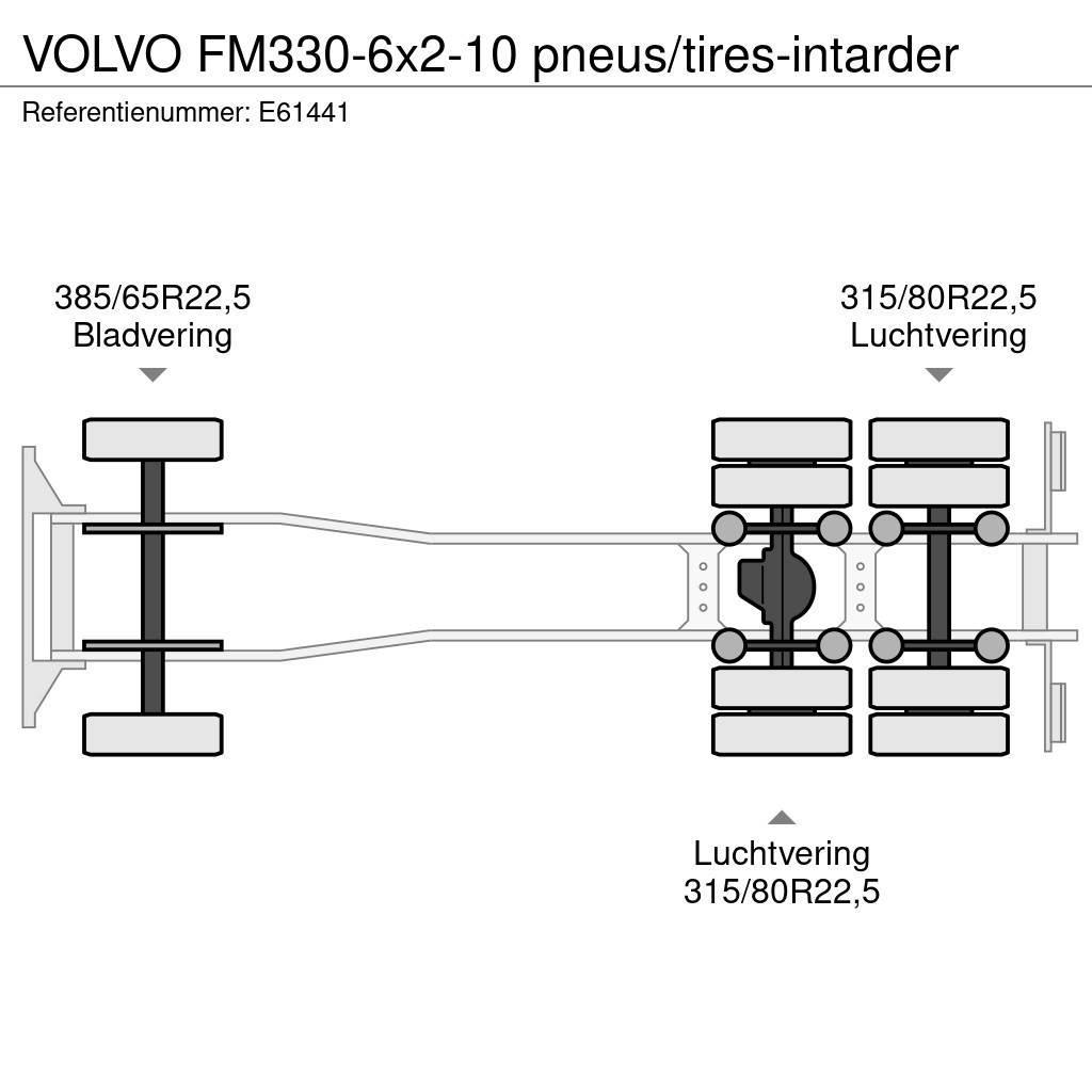 Volvo FM330-6x2-10 pneus/tires-intarder Curtainsider trucks