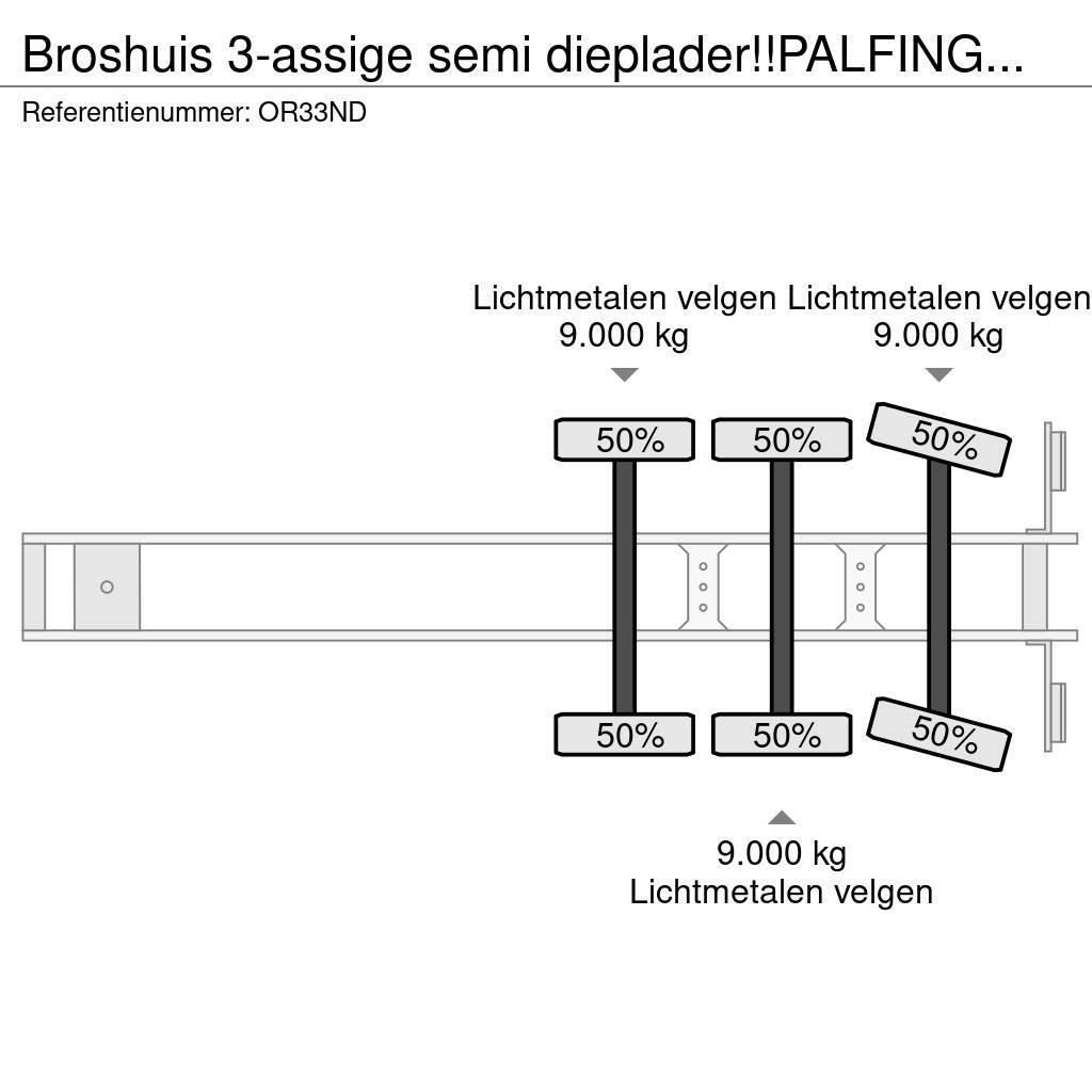 Broshuis 3-assige semi dieplader!!PALFINGER CRANE/RADIO REM Low loader-semi-trailers