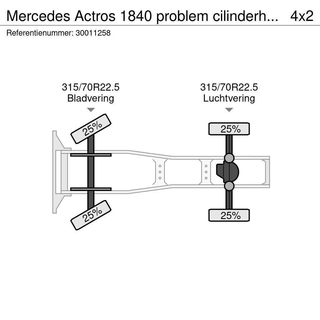 Mercedes-Benz Actros 1840 problem cilinderhead Tractor Units