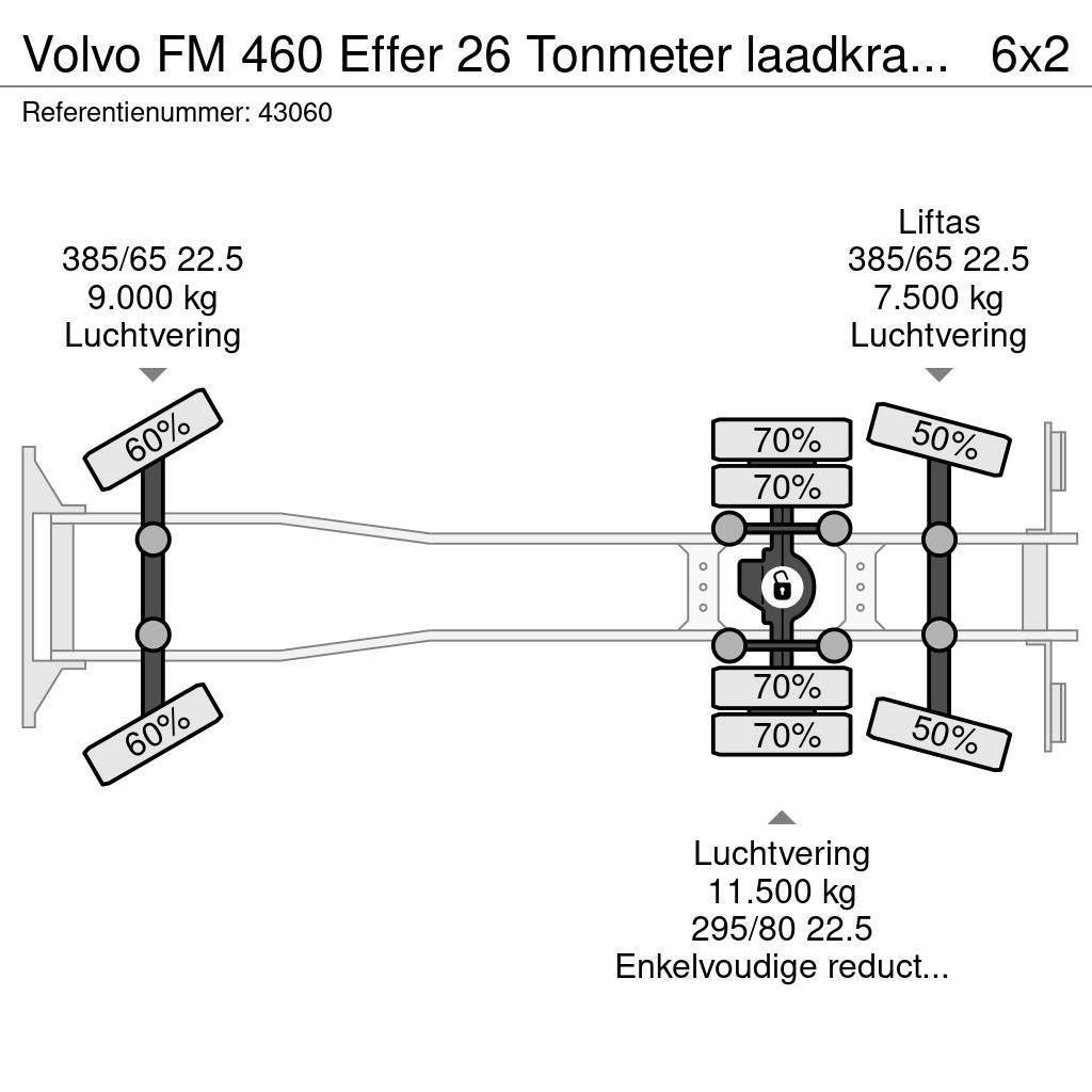 Volvo FM 460 Effer 26 Tonmeter laadkraan Kipper Just 94. All terrain cranes