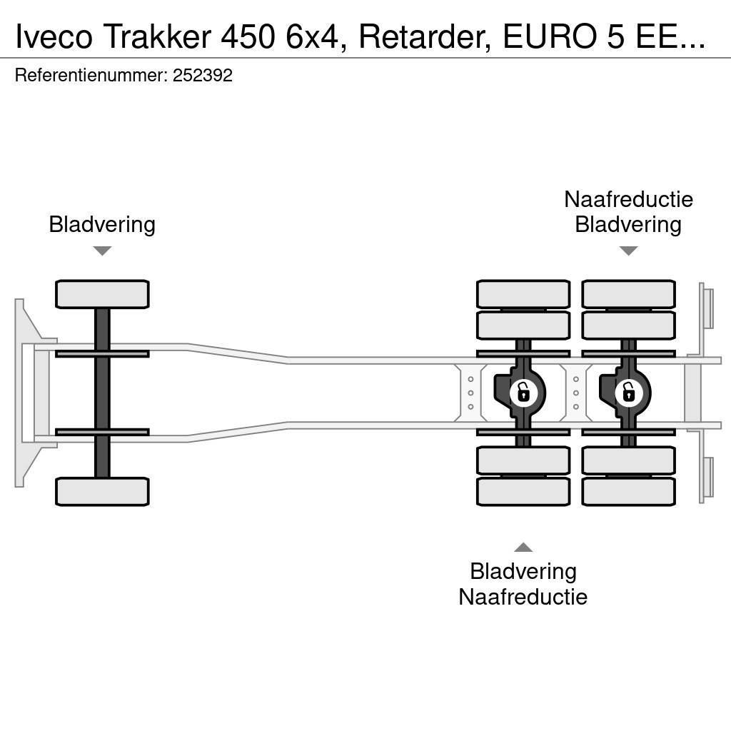Iveco Trakker 450 6x4, Retarder, EURO 5 EEV, Palfinger, Flatbed / Dropside trucks