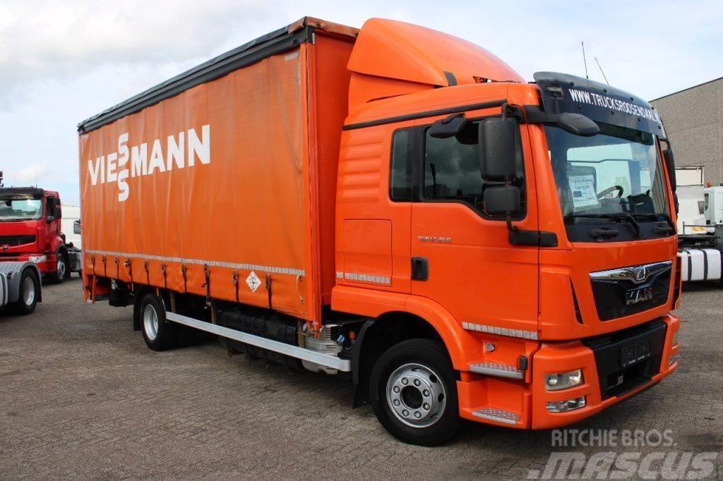 MAN TGM 12.250 + EURO 6 + manual + LIFT + BE apk 18-05 Curtainsider trucks