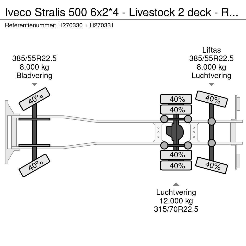 Iveco Stralis 500 6x2*4 - Livestock 2 deck - Retarder + Animal transport trucks