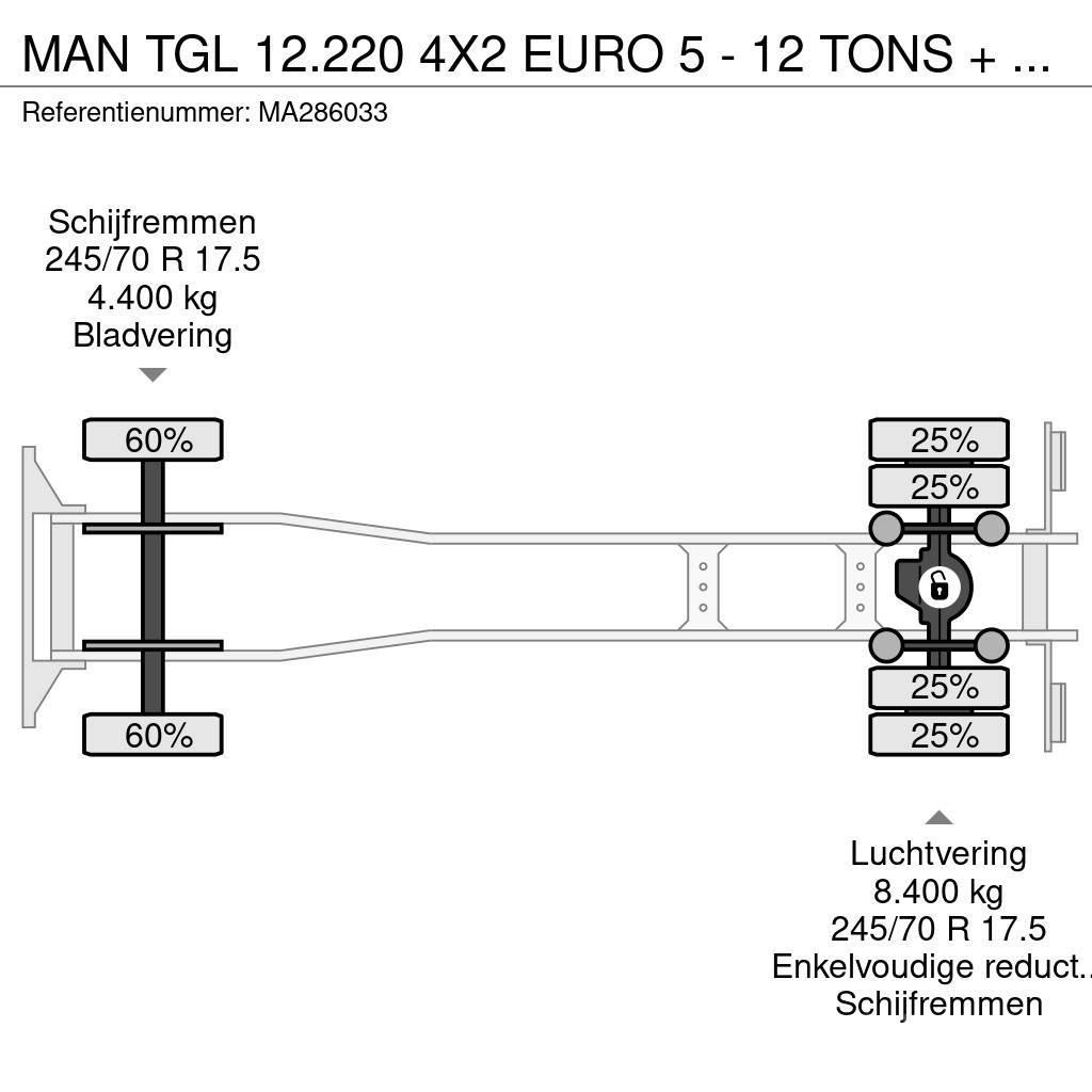 MAN TGL 12.220 4X2 EURO 5 - 12 TONS + DHOLLANDIA Box body trucks