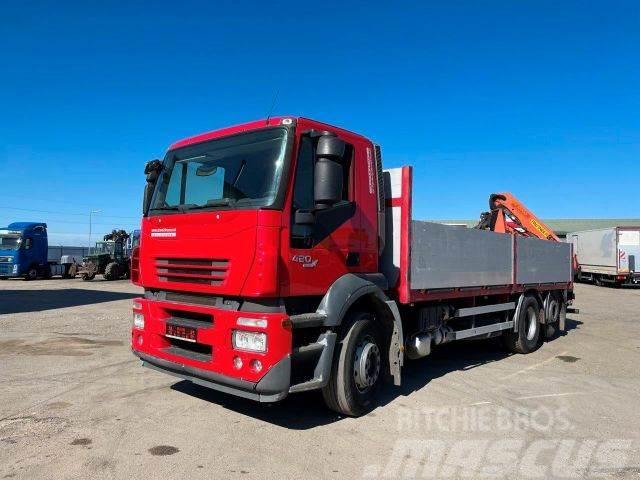 Iveco STRALIS 260S42 6x2 manual EURO4, with crane,610 Flatbed / Dropside trucks