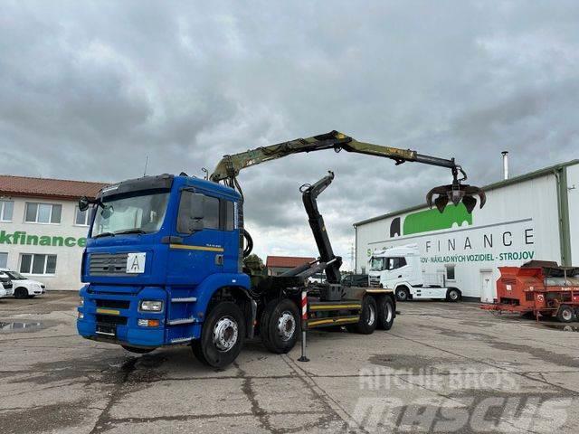MAN TGA 41.460 for containers and scrap + crane 8x4 Hook lift trucks