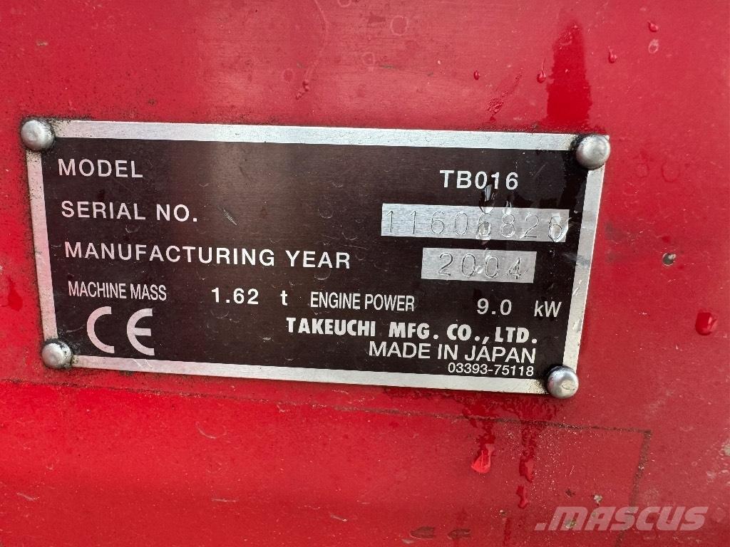 Takeuchi TB 016 Minibagger < 7t