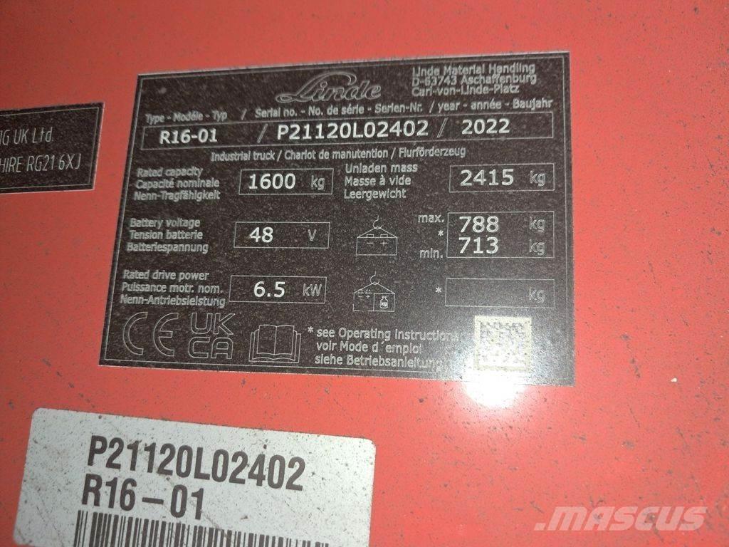 Linde R16-01 Elektrostapler