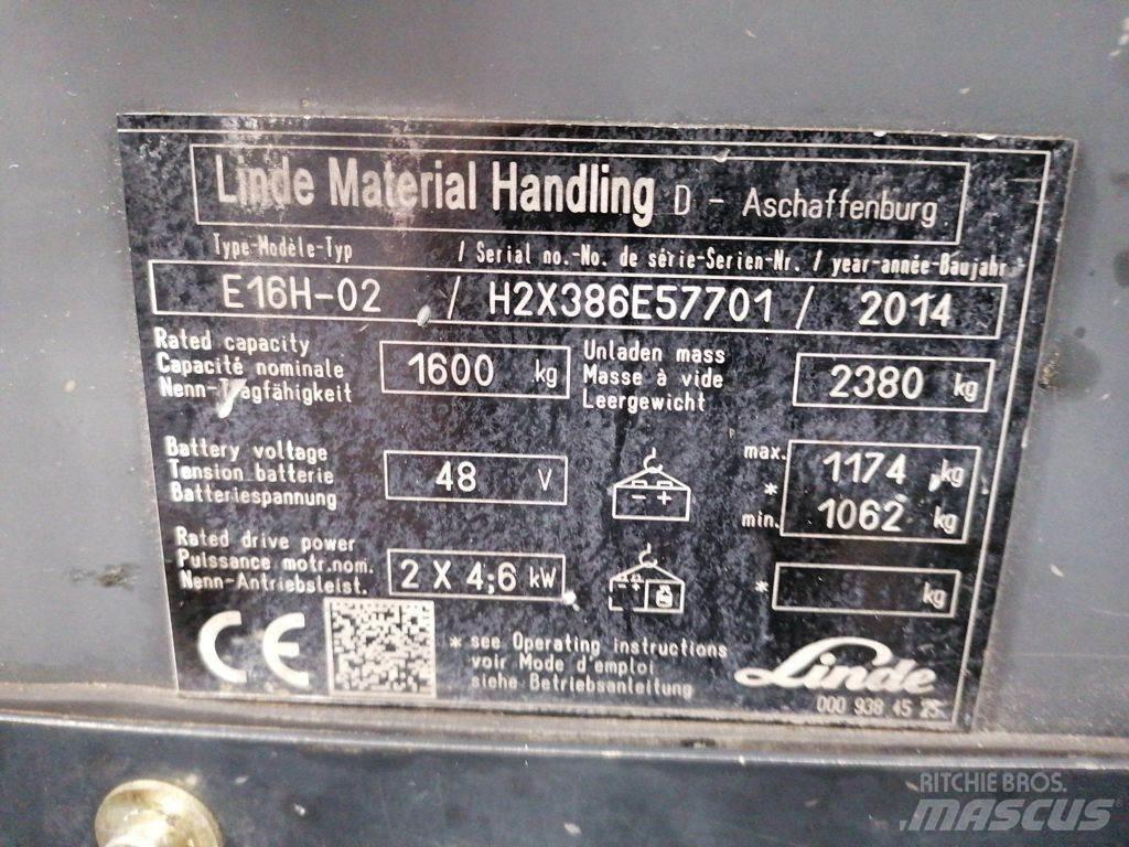 Linde E16H-02 Elektrostapler