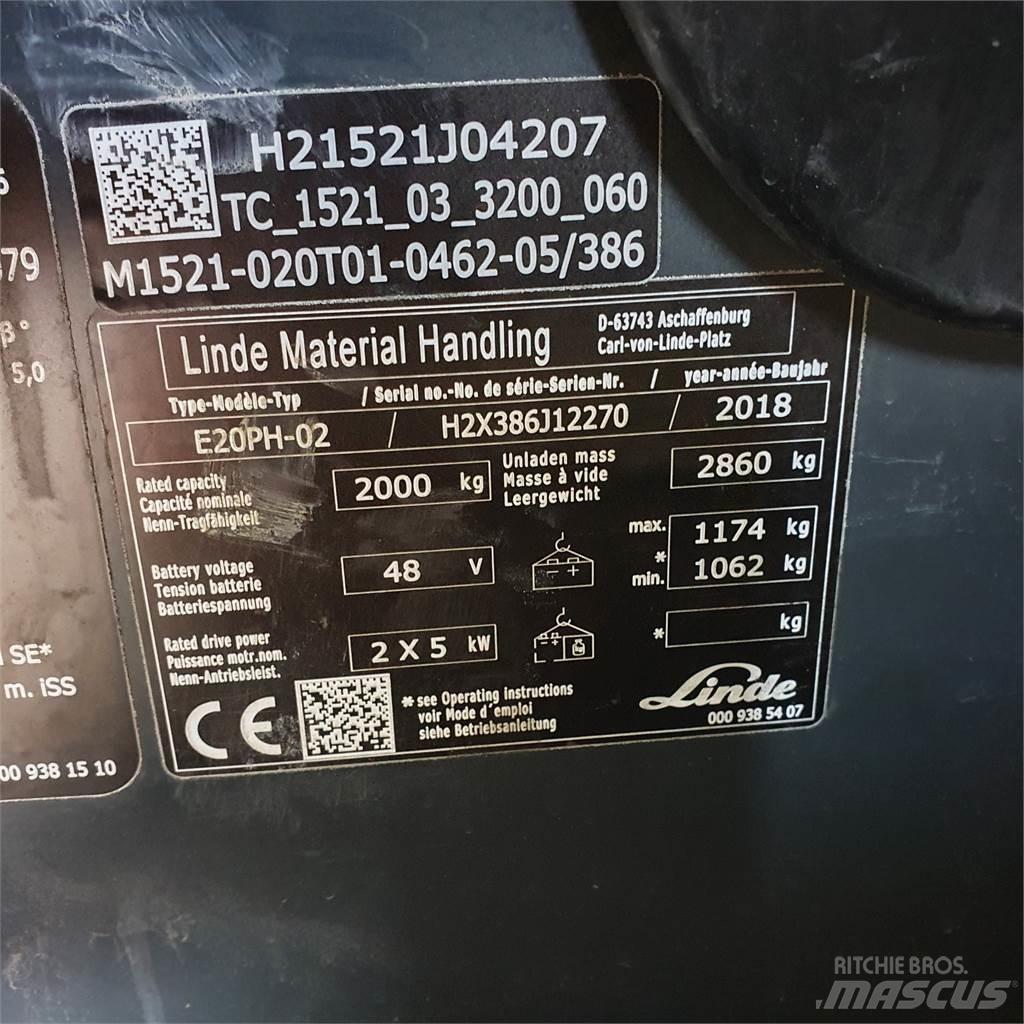 Linde E20PH Elektrostapler