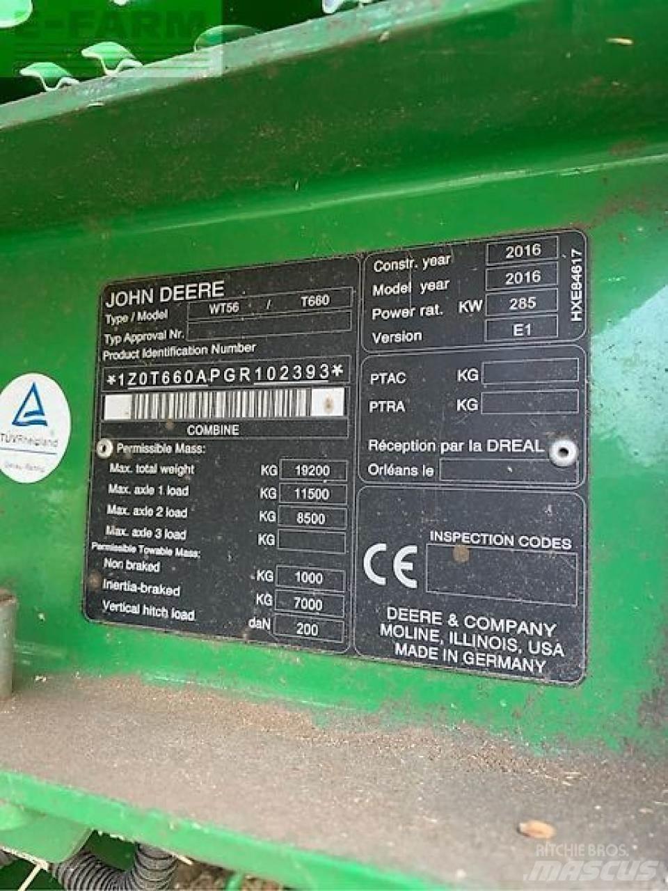 John Deere t660 Mähdrescher