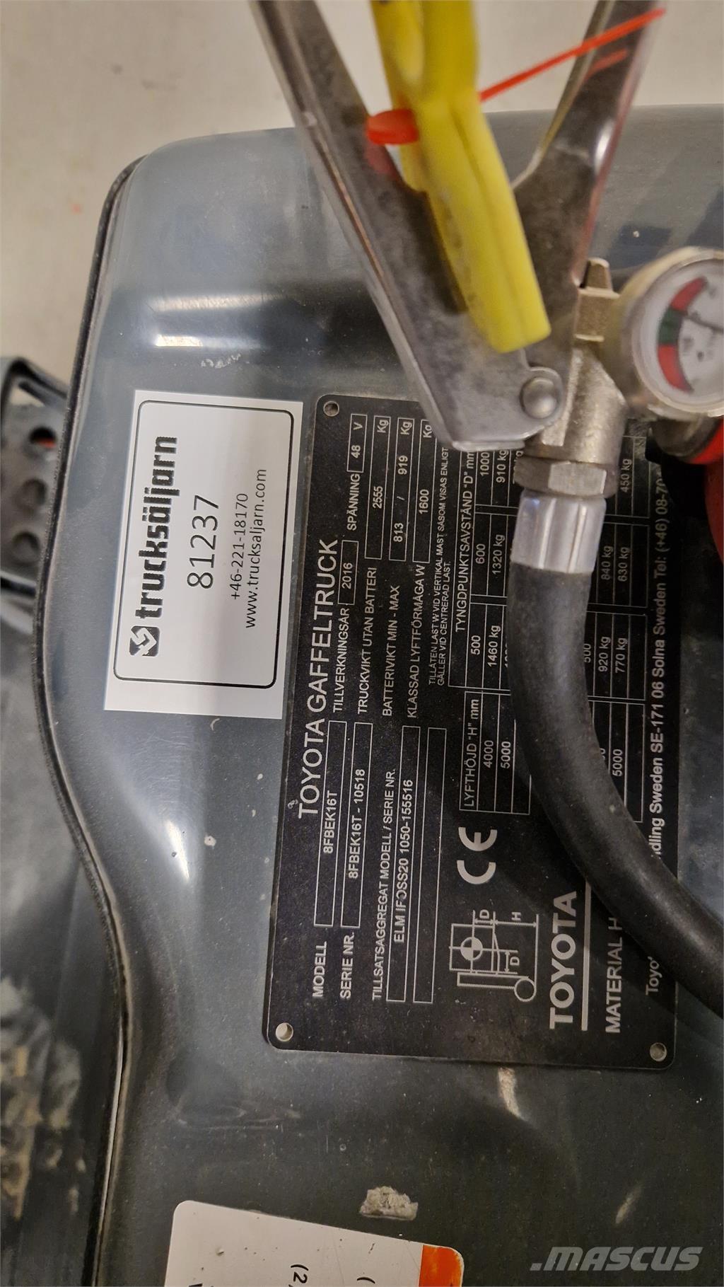 Toyota 8FBEK16T Elektrostapler