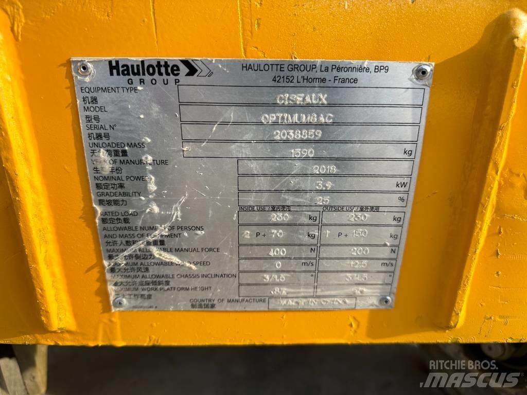 Haulotte OPTIMUM 8 Scheren-Arbeitsbühnen