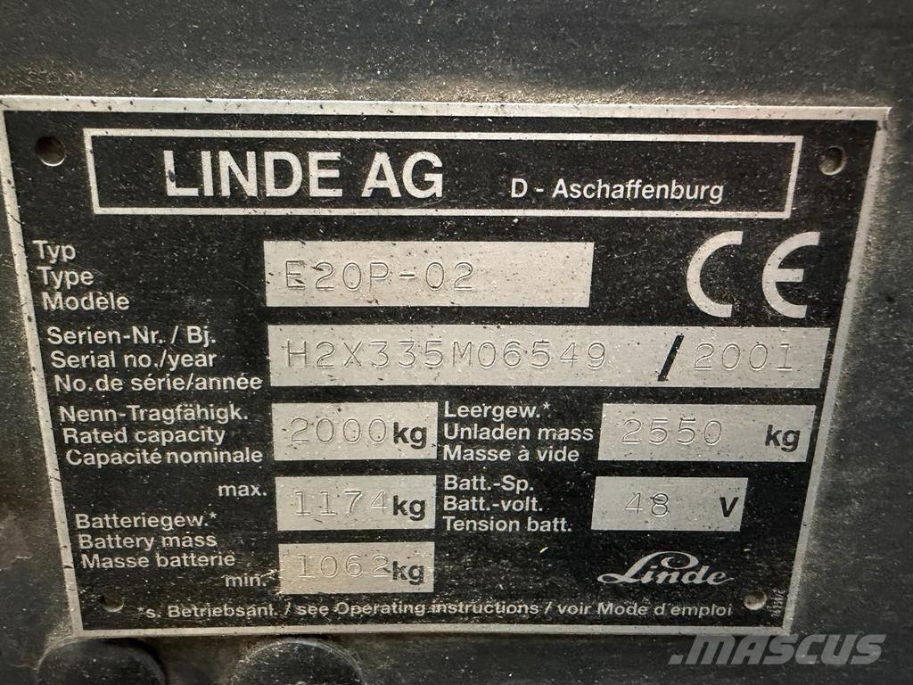 Linde E20P-02 Elektrostapler