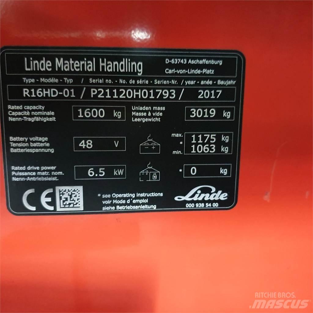 Linde R16HD Schubmaststapler
