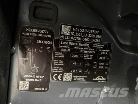 Linde E20L-02 Elektrostapler