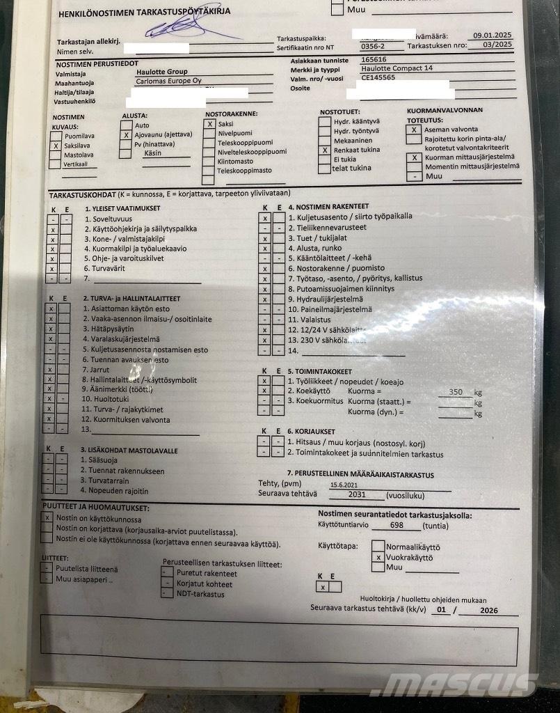 Haulotte Compact 14 Scheren-Arbeitsbühnen