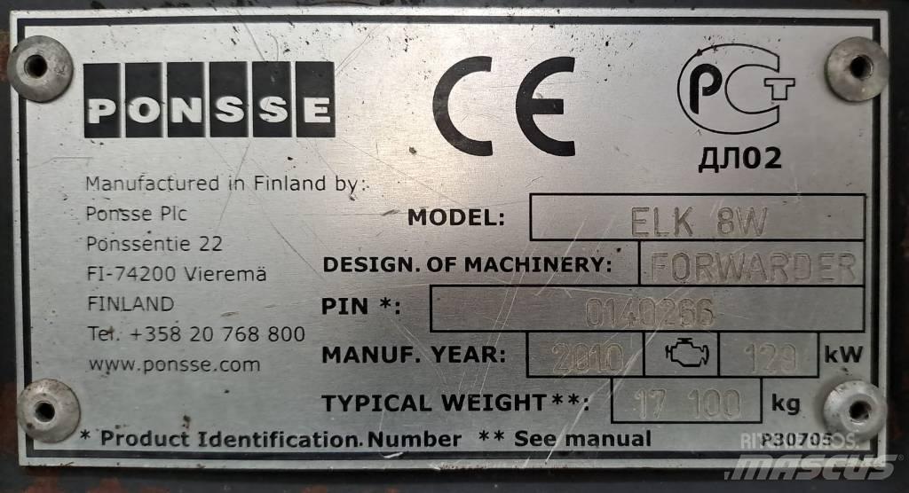 Ponsse Elk 8w Forwarder