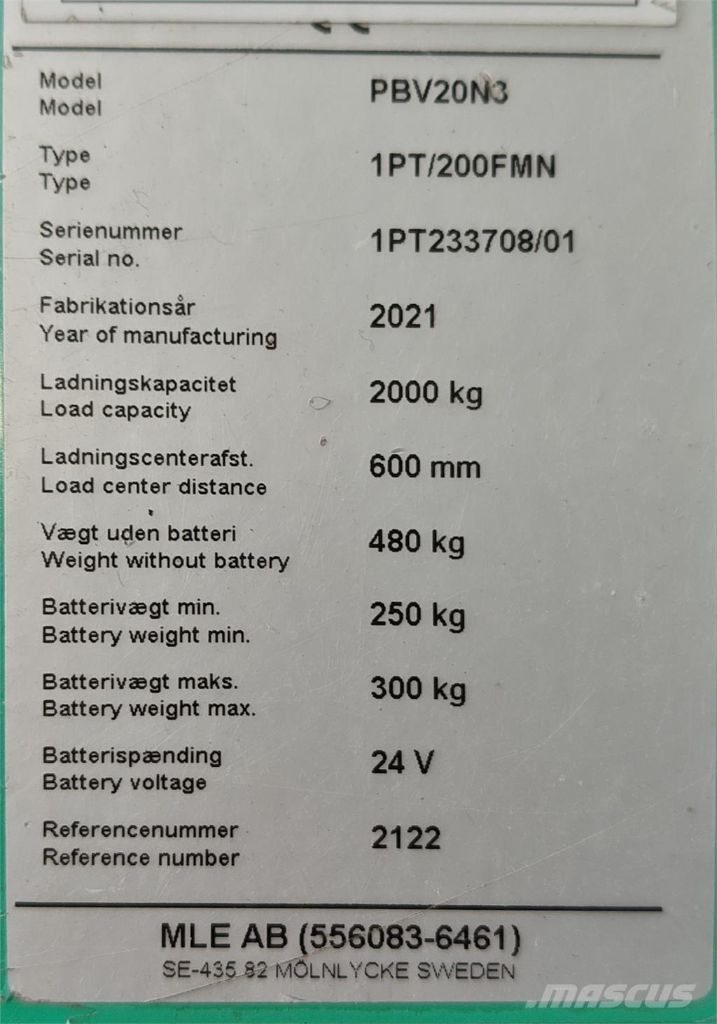 Mitsubishi PBV20N3 Elektro Plattformwagen