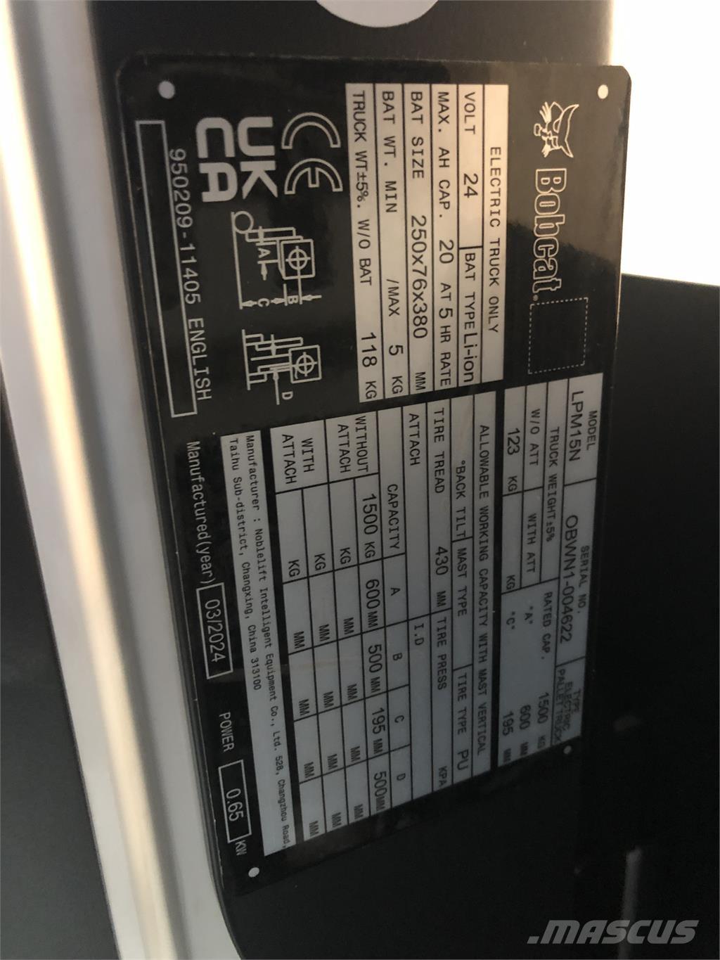 Bobcat LPM15N Deichselstapler