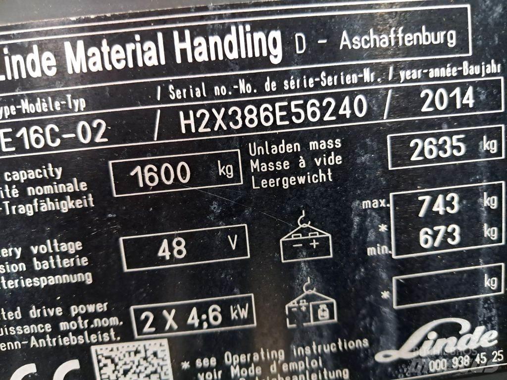 Linde E16C-02 Elektrostapler