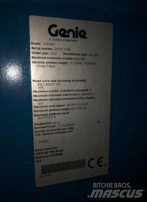 Genie Z 80/60 Gelenkteleskoparbeitsbühnen
