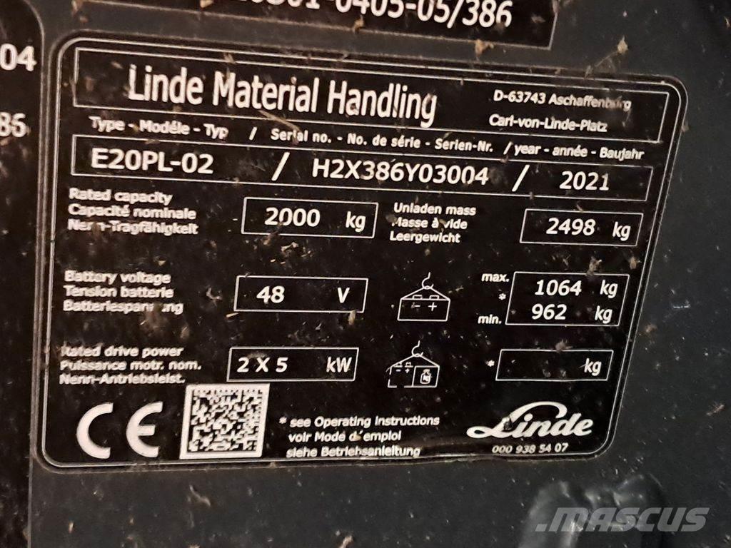 Linde E20PL-02 Elektrostapler