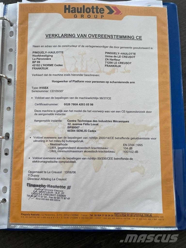 Haulotte H 15 SX Scheren-Arbeitsbühnen