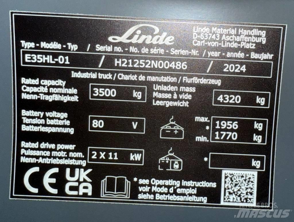 Linde E35HL/1252-01 Elektrostapler