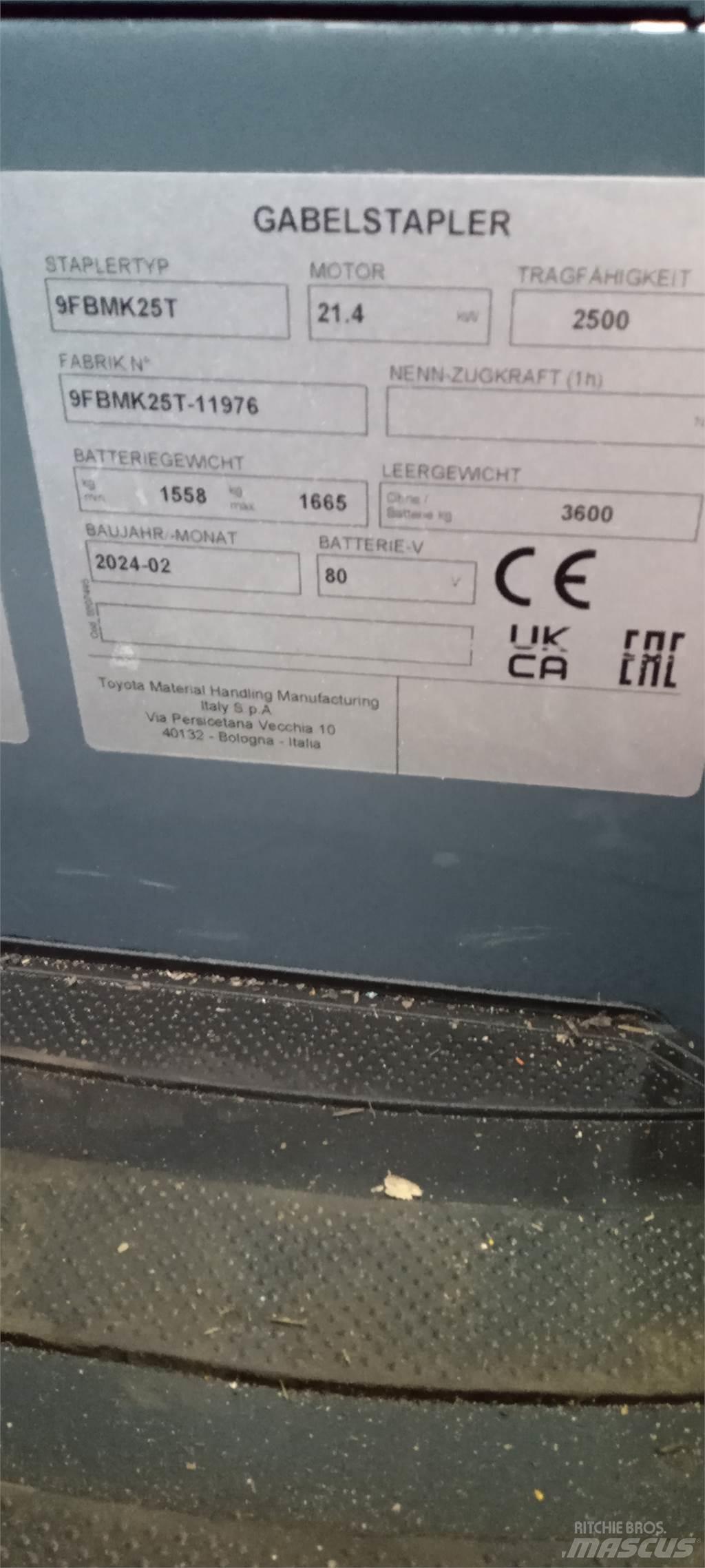 Toyota 9FBMK25T Elektrostapler