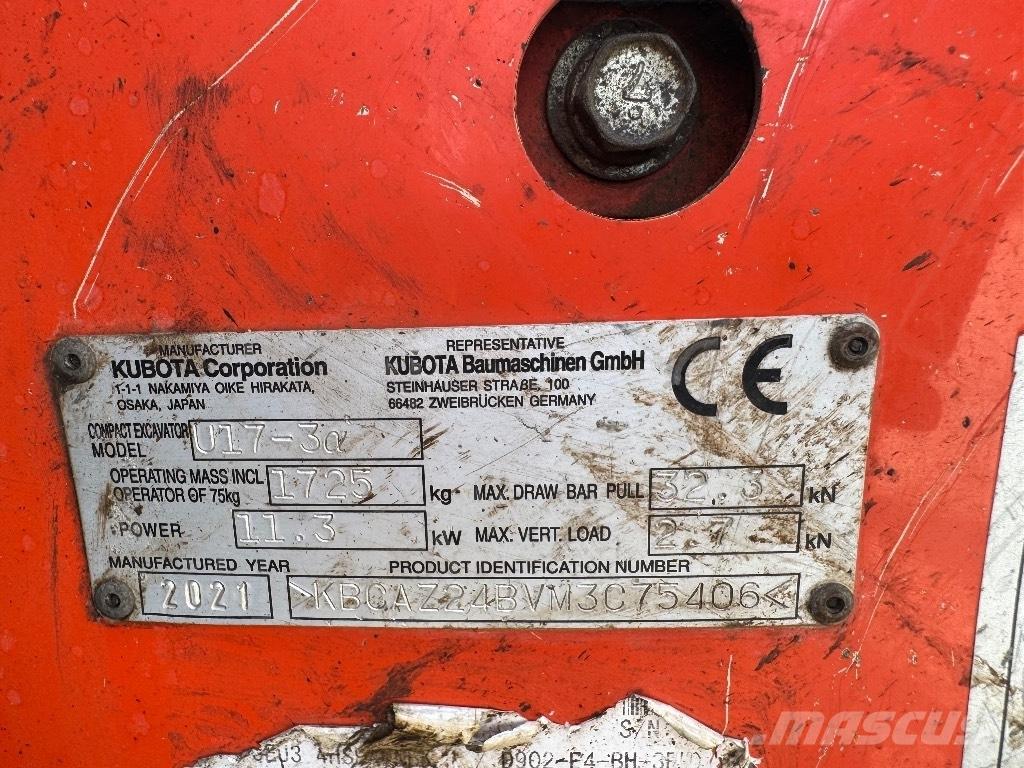 Kubota U 17-3 Minibagger < 7t