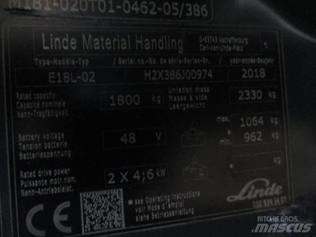 Linde E18L Elektrostapler