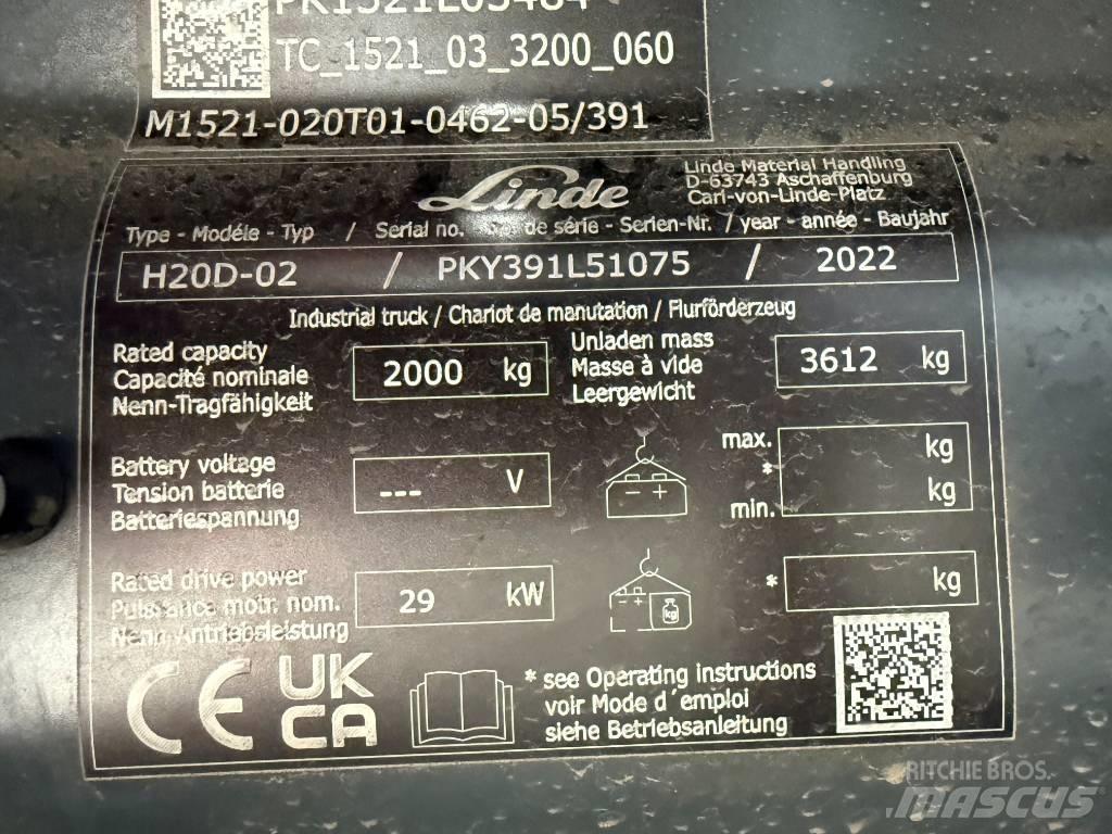 Linde H20D/391-02 Dieselstapler