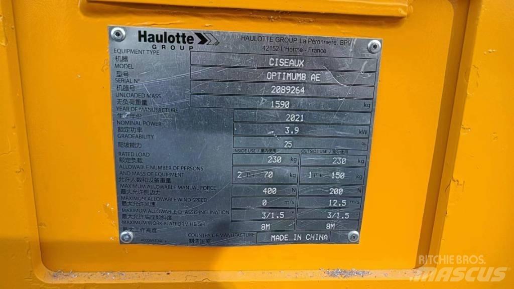 Haulotte OPTIMUM 8 Scheren-Arbeitsbühnen