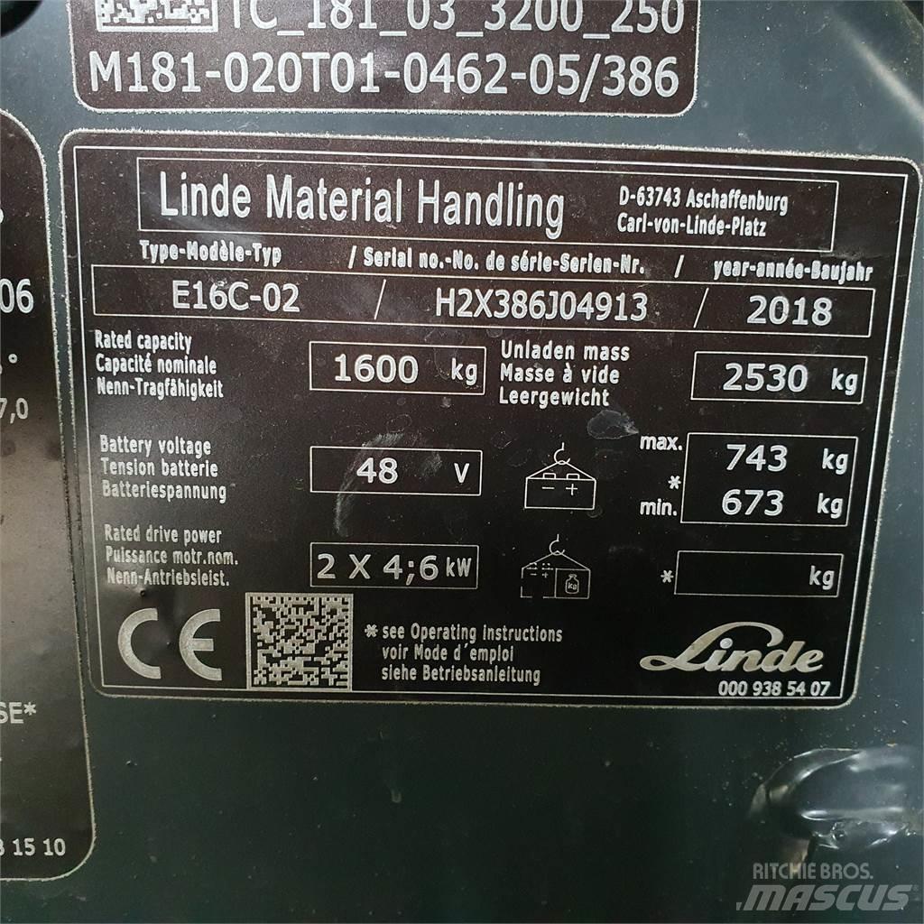 Linde E16C Elektrostapler
