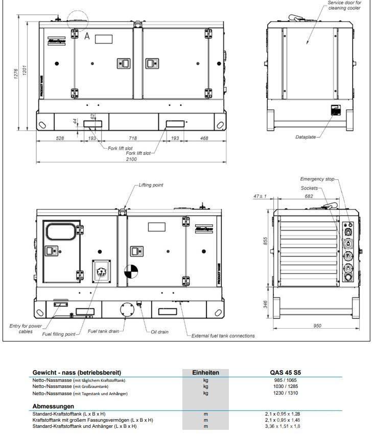 Atlas Copco QAS45 Diesel Generatoren