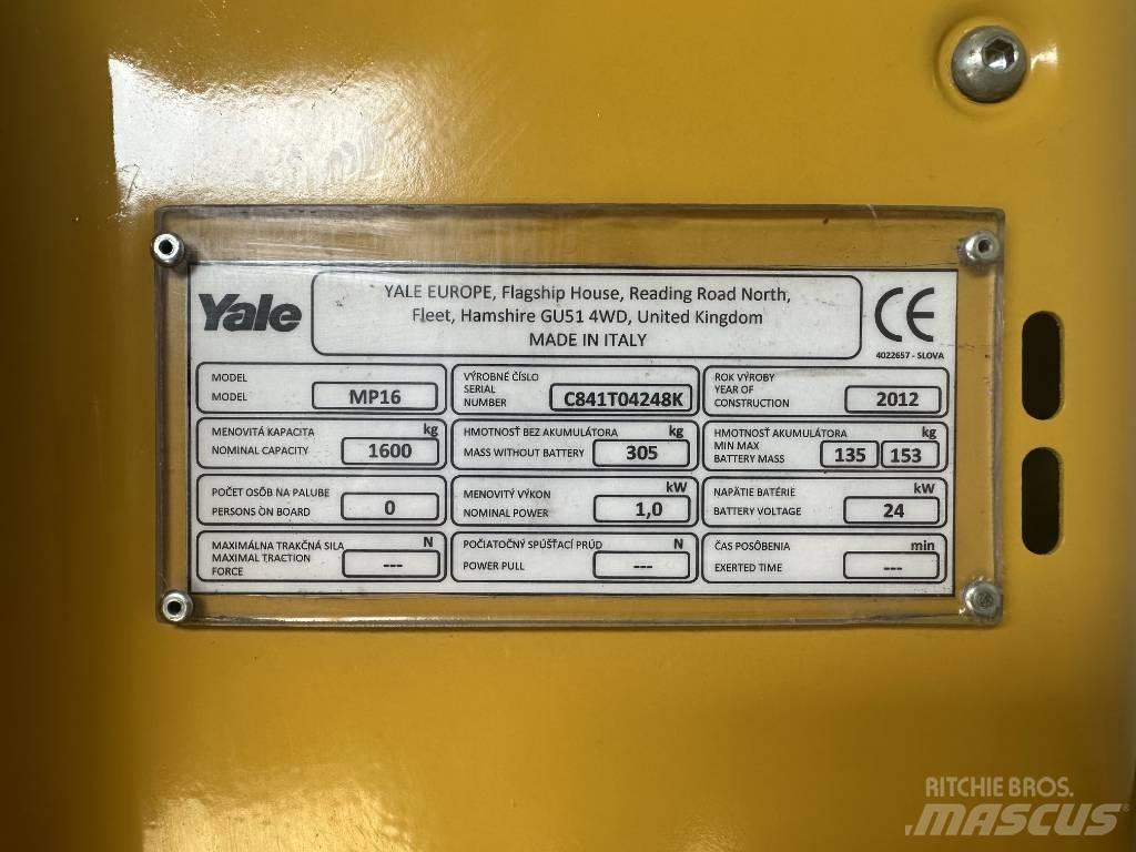 Yale MP16 Niedergabelstapler