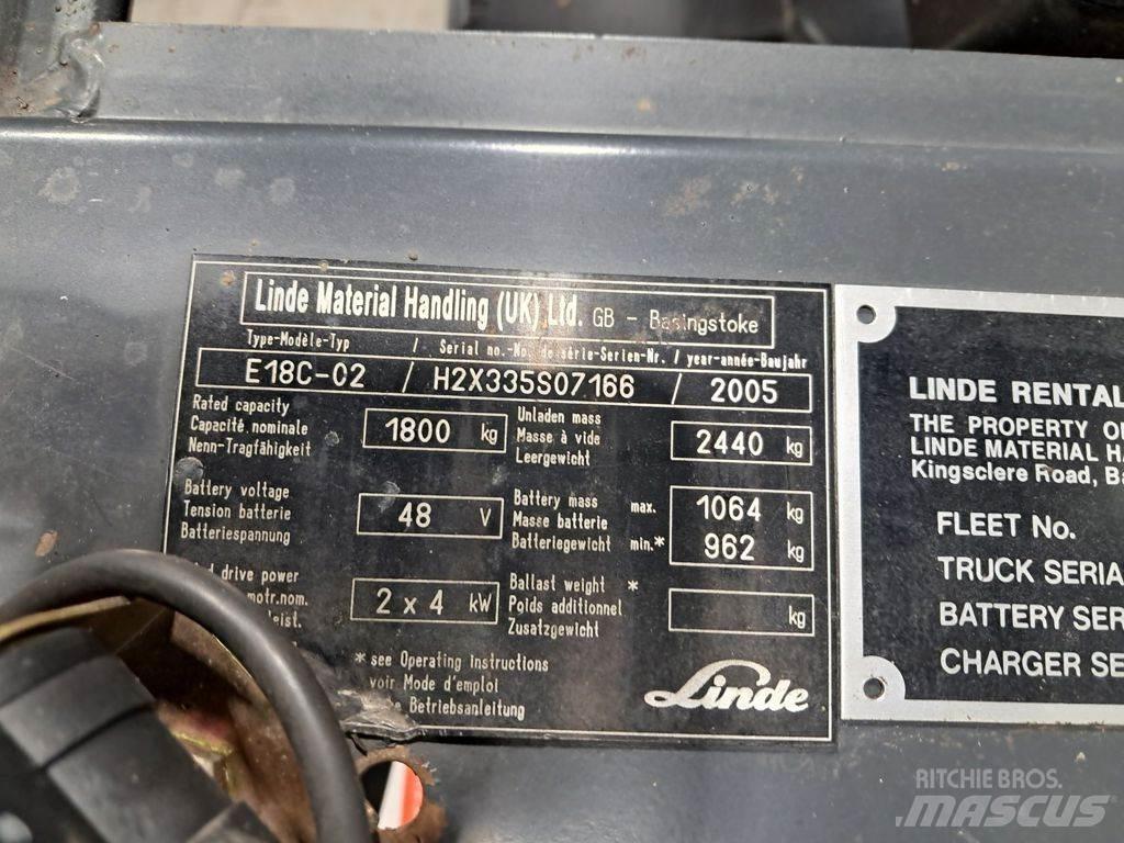 Linde E18C-02 Elektrostapler