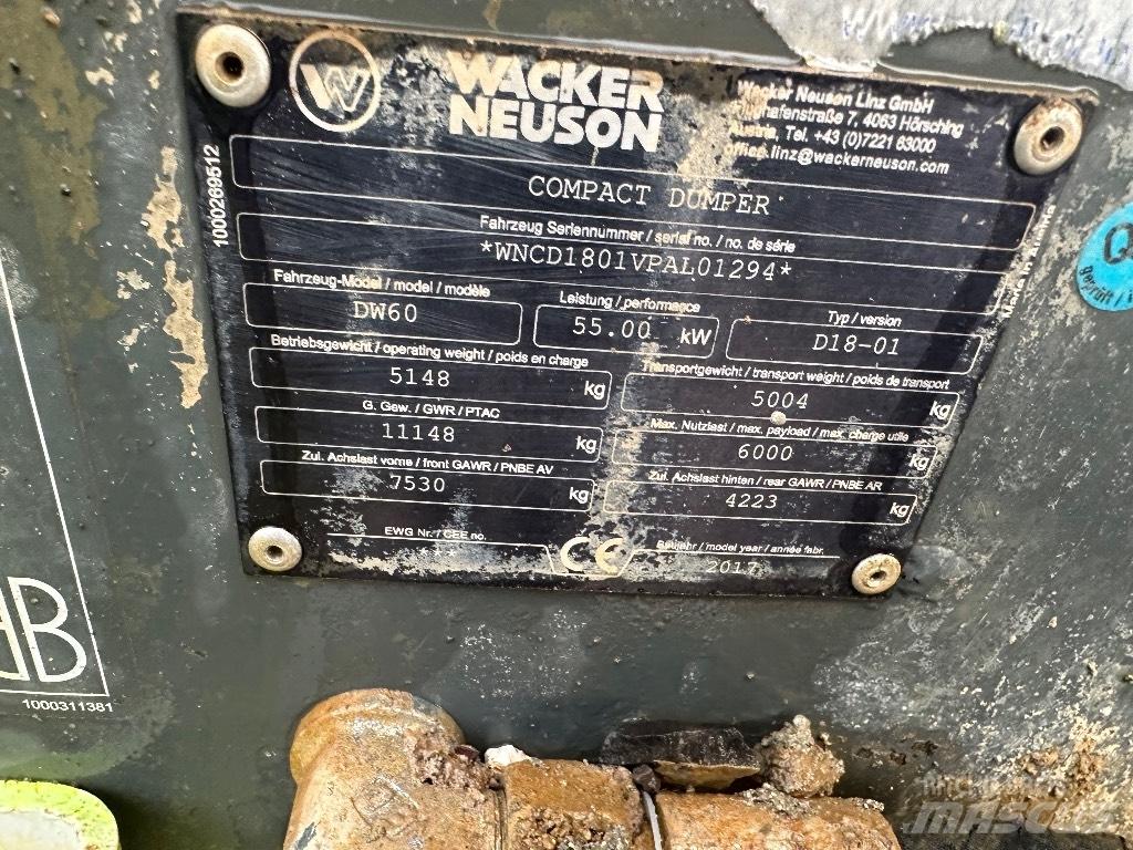 Wacker Neuson Dw60 Minidumper