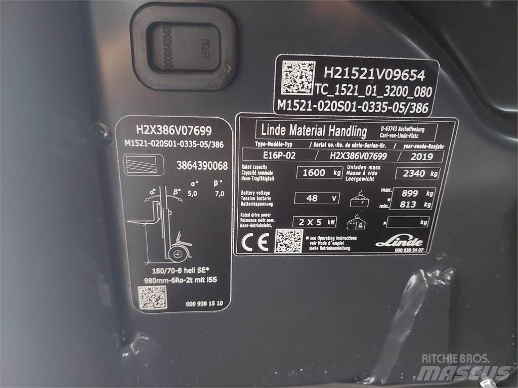 Linde E16P 02 Elektrostapler